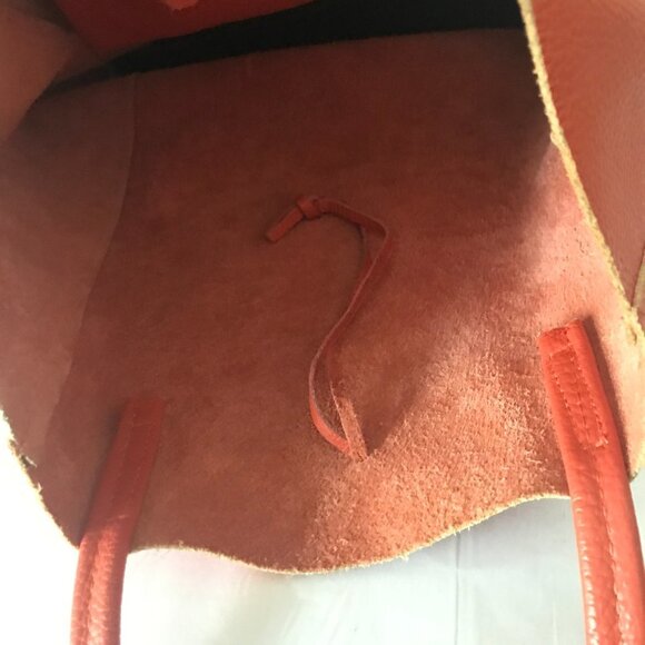 Orange Leather Tote Bag - Picture 8 of 8